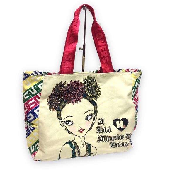 Harajuku Lovers Handbags - Harajuku Lovers Gwen Stefani Y2K Pin Up Girls Canvas Tote Bag